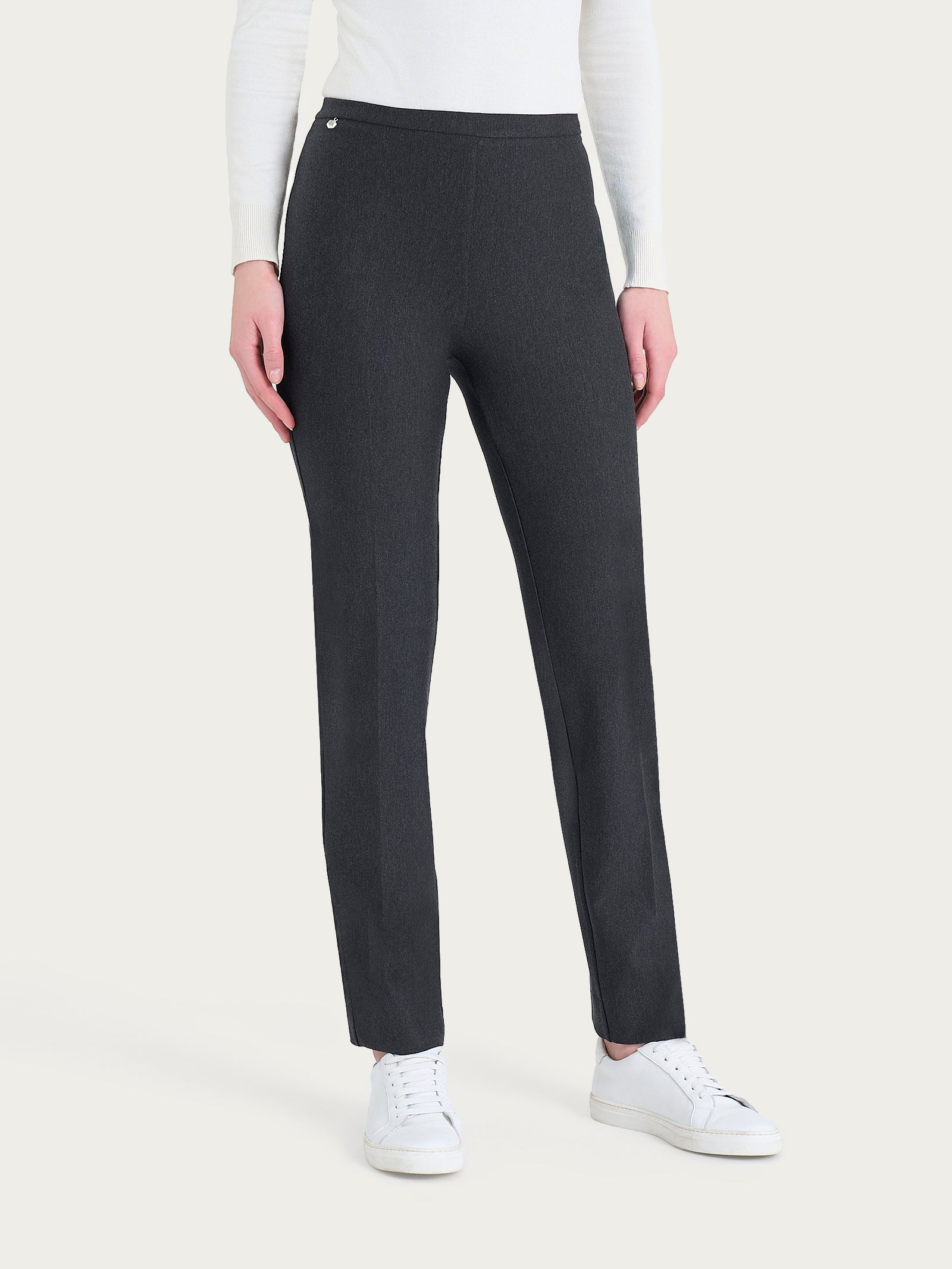 Pantalone modellante dritto con tasche in Compact Neri Donna - Ragno