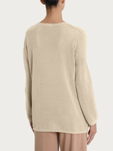 Maglia a manica lunga con punto rete in puro cotone Marroni Donna - Ragno