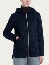 Piumino puffer Onion Quilt con cappuccio Blu Donna - Ragno