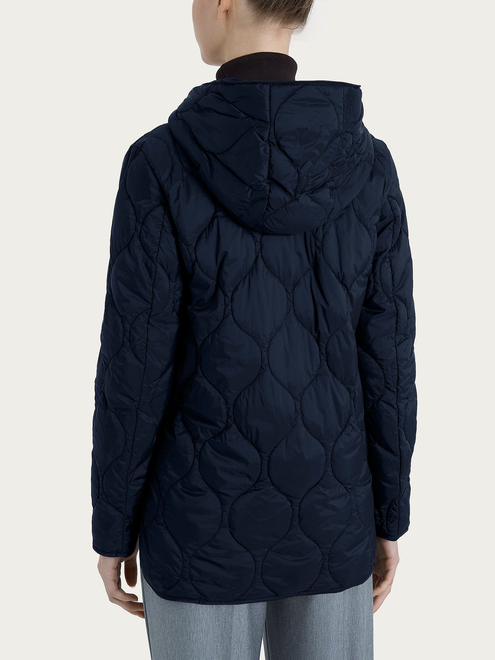 Piumino Onion Quilt con cappuccio Blu Donna - Ragno