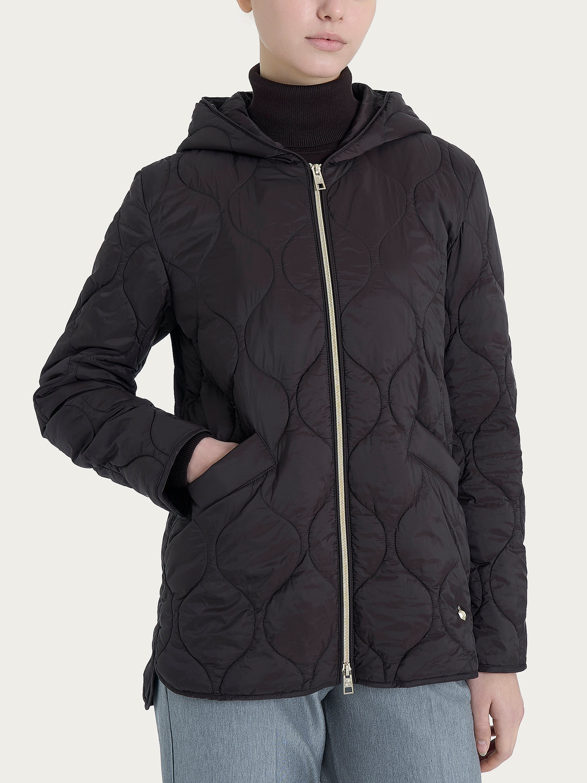 Piumino puffer Onion Quilt con cappuccio Marroni Donna - Ragno