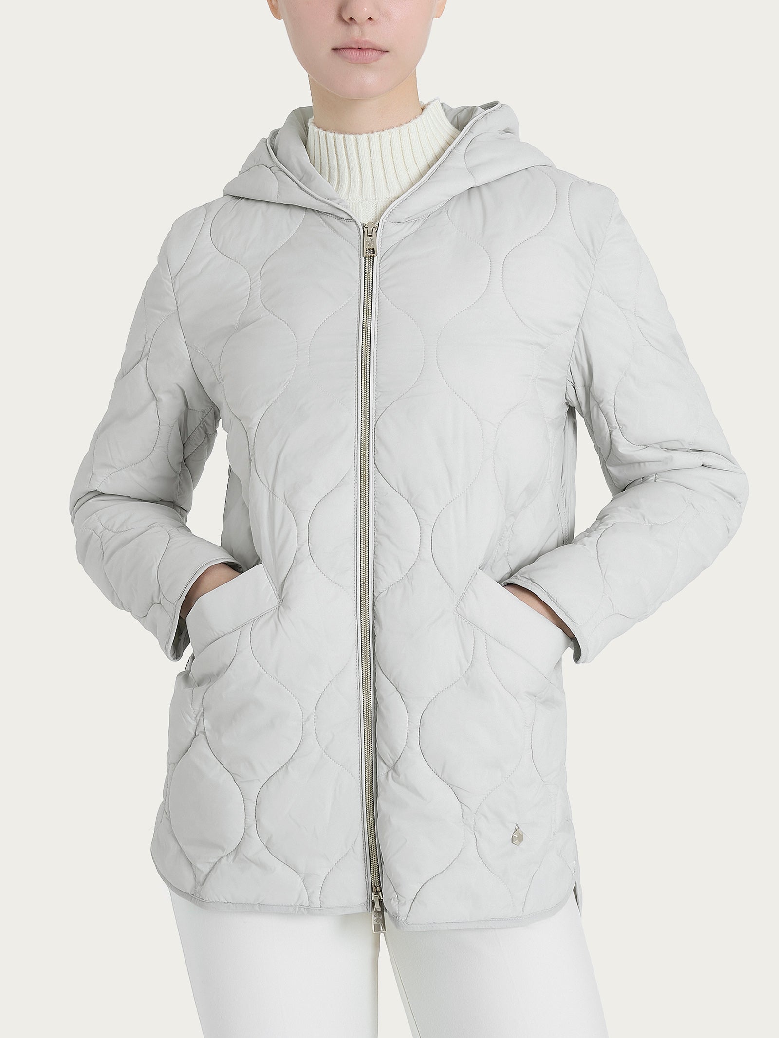 Piumino puffer Onion Quilt con cappuccio Grigi Donna - Ragno