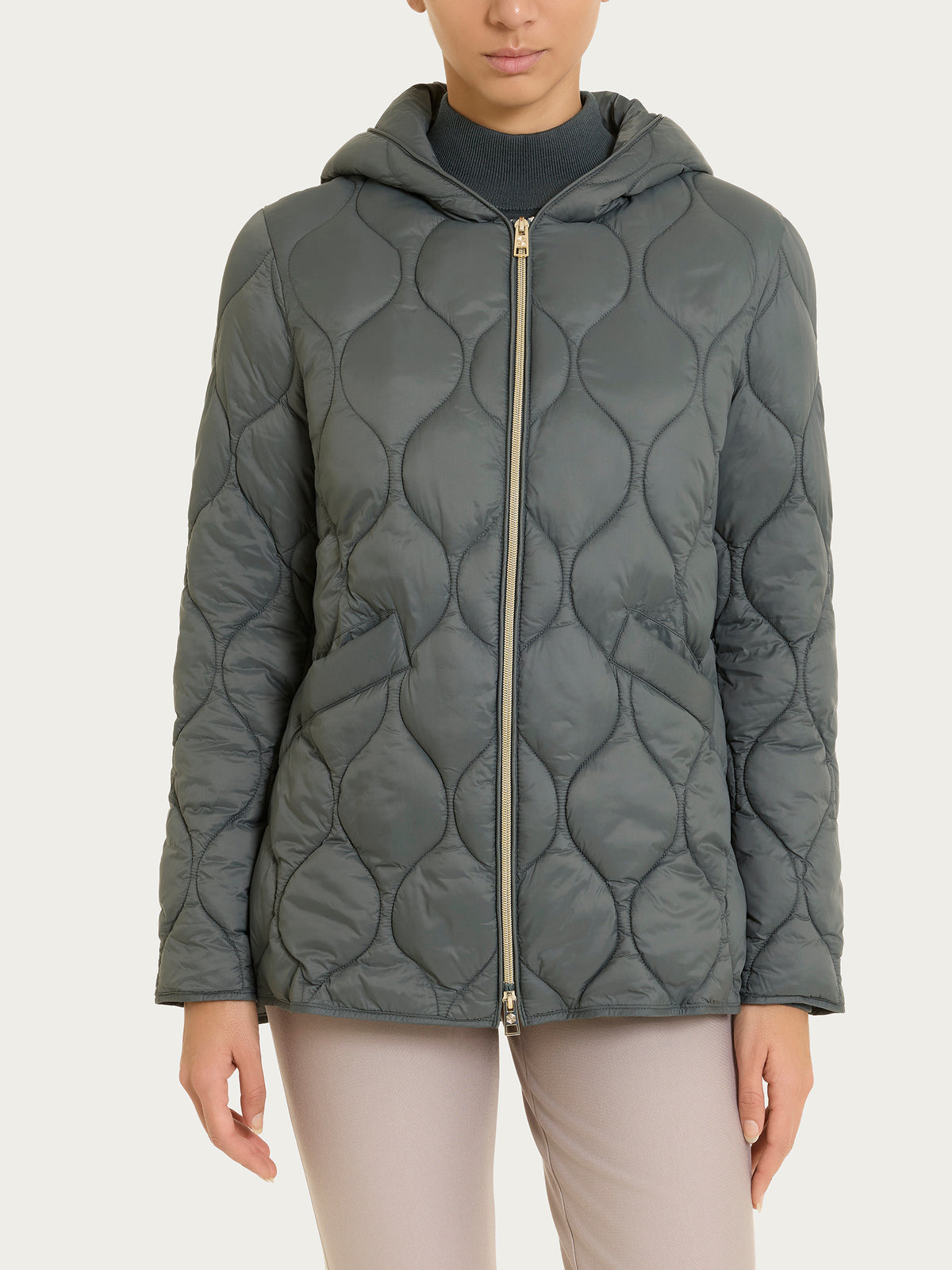 Piumino puffer Onion Quilt con cappuccio Grigi Donna - Ragno