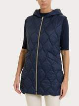 Piumino puffer smanicato con cappuccio Onion Quilt Blu Donna - Ragno