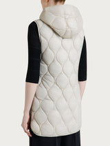 Bianco Women's Onion Quilt Hooded Sleeveless Down Jacket - Ragno