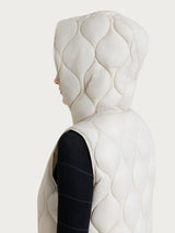 Bianco Women's Onion Quilt Hooded Sleeveless Down Jacket - Ragno