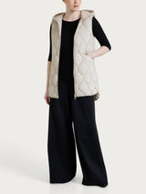 Bianco Women's Onion Quilt Hooded Sleeveless Down Jacket - Ragno