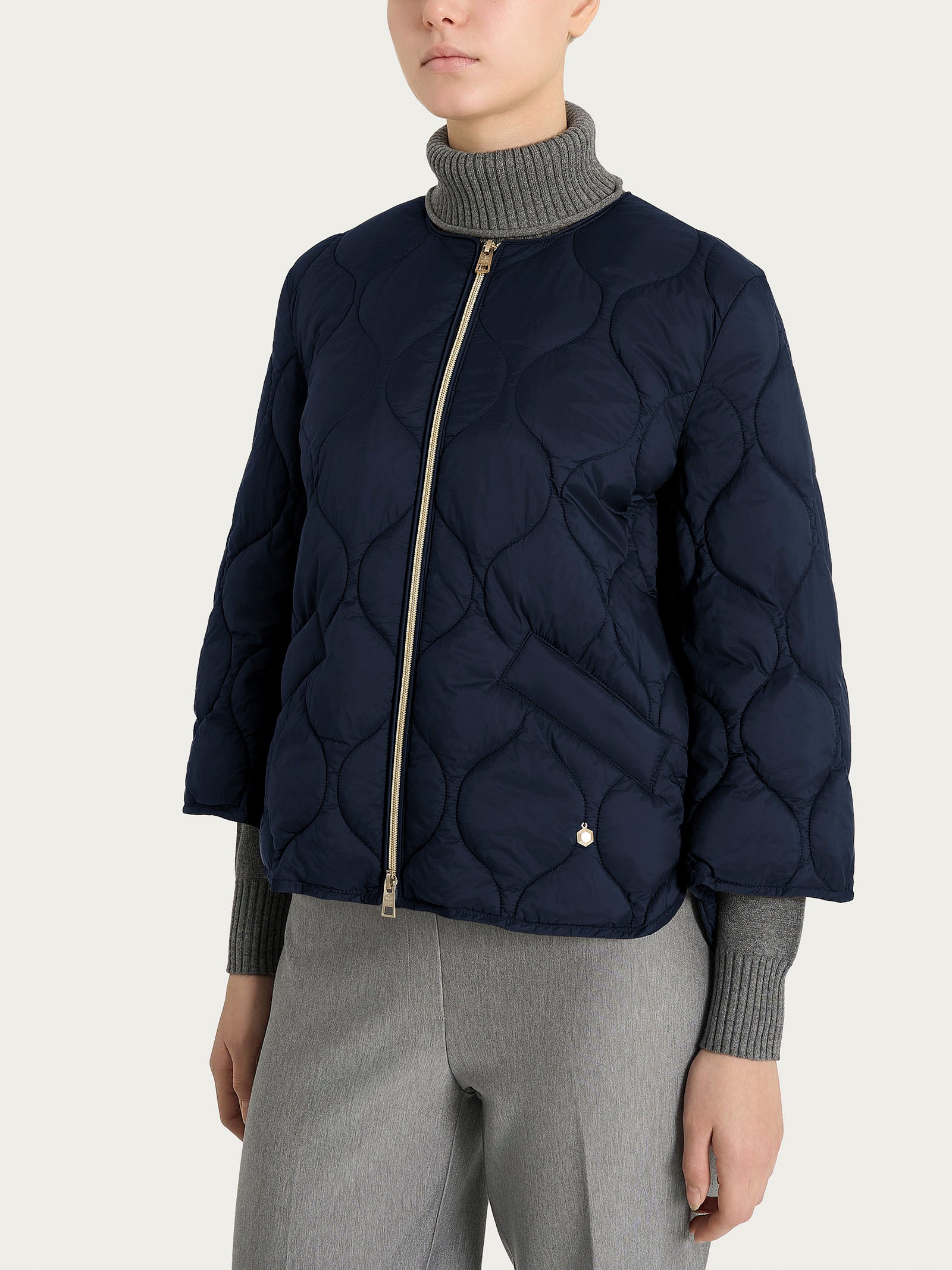 Piumino Onion Quilt con manica 3/4 Blu Donna - Ragno