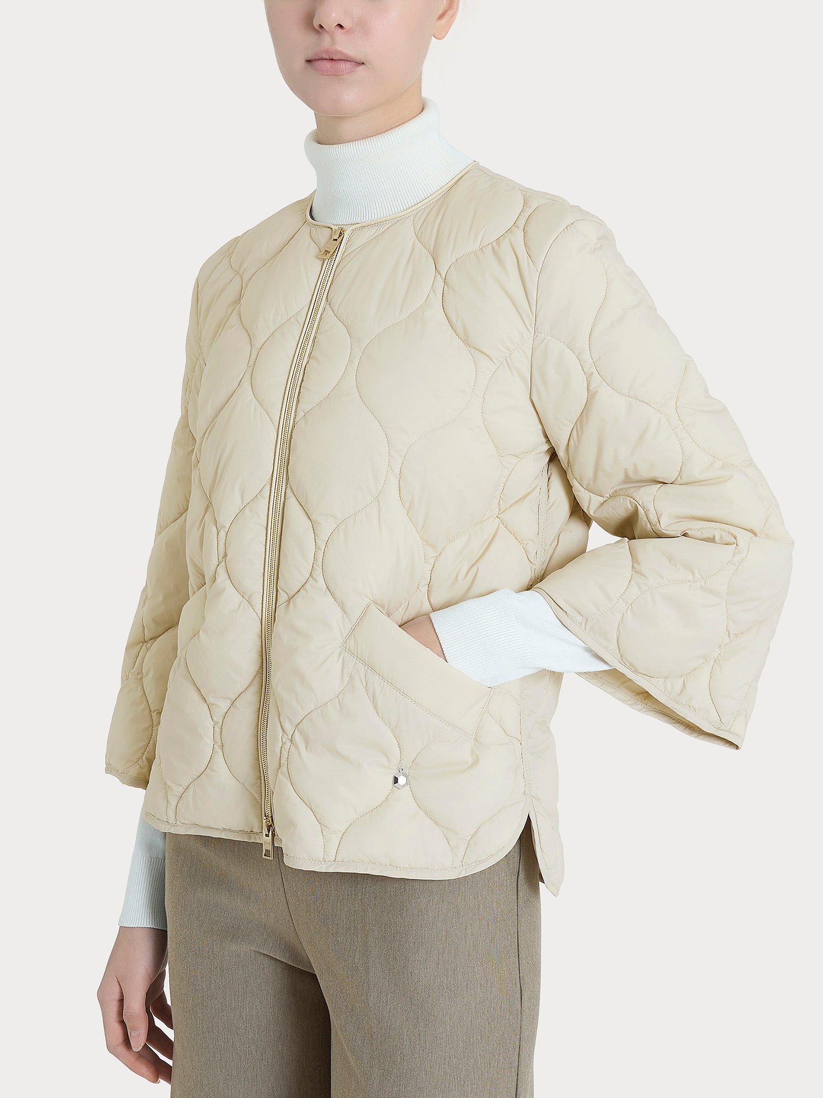 Piumino puffer Onion Quilt con manica 3/4 Bianchi Donna - Ragno