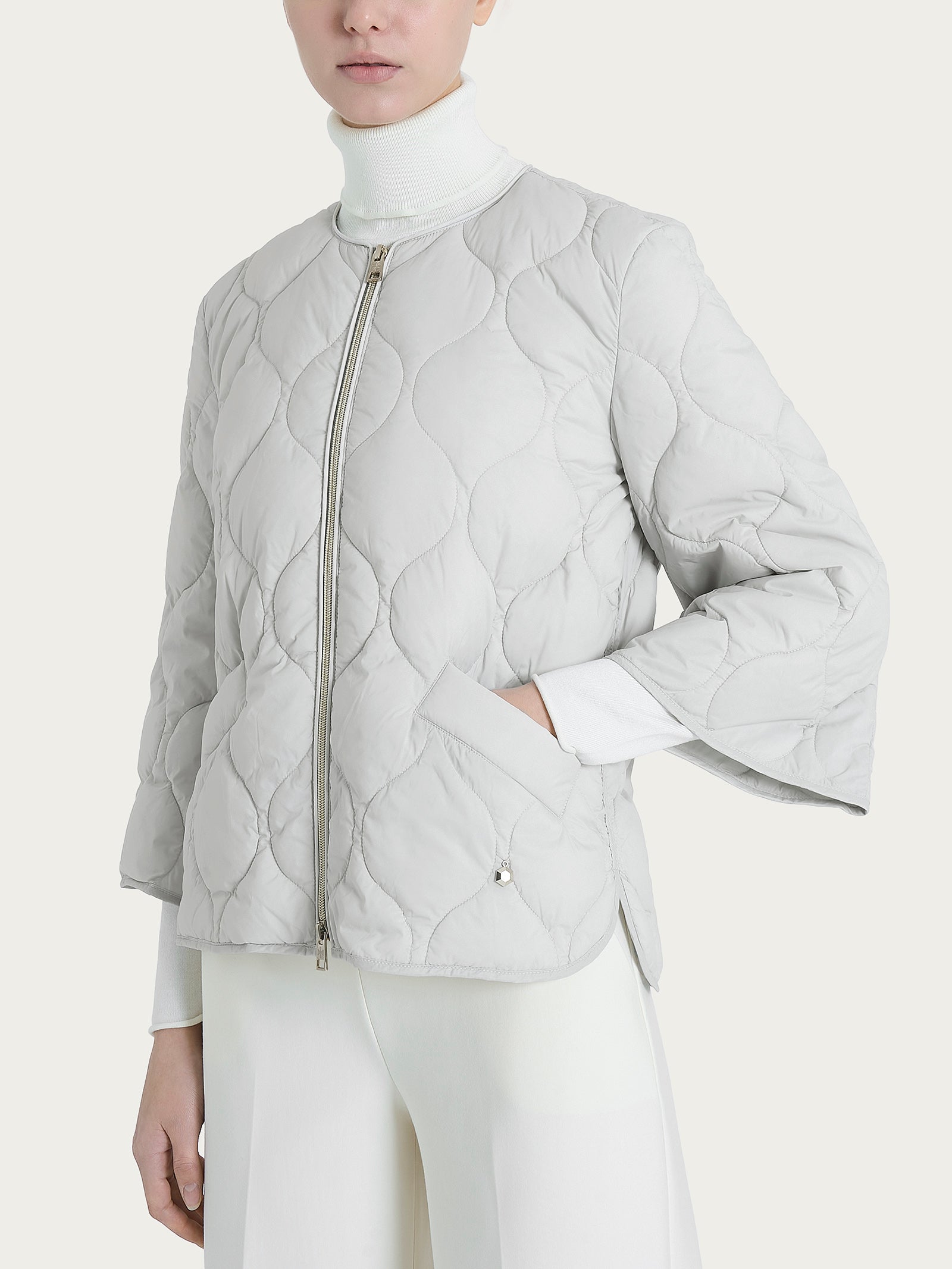 Piumino puffer Onion Quilt con manica 3/4 Grigi Donna - Ragno