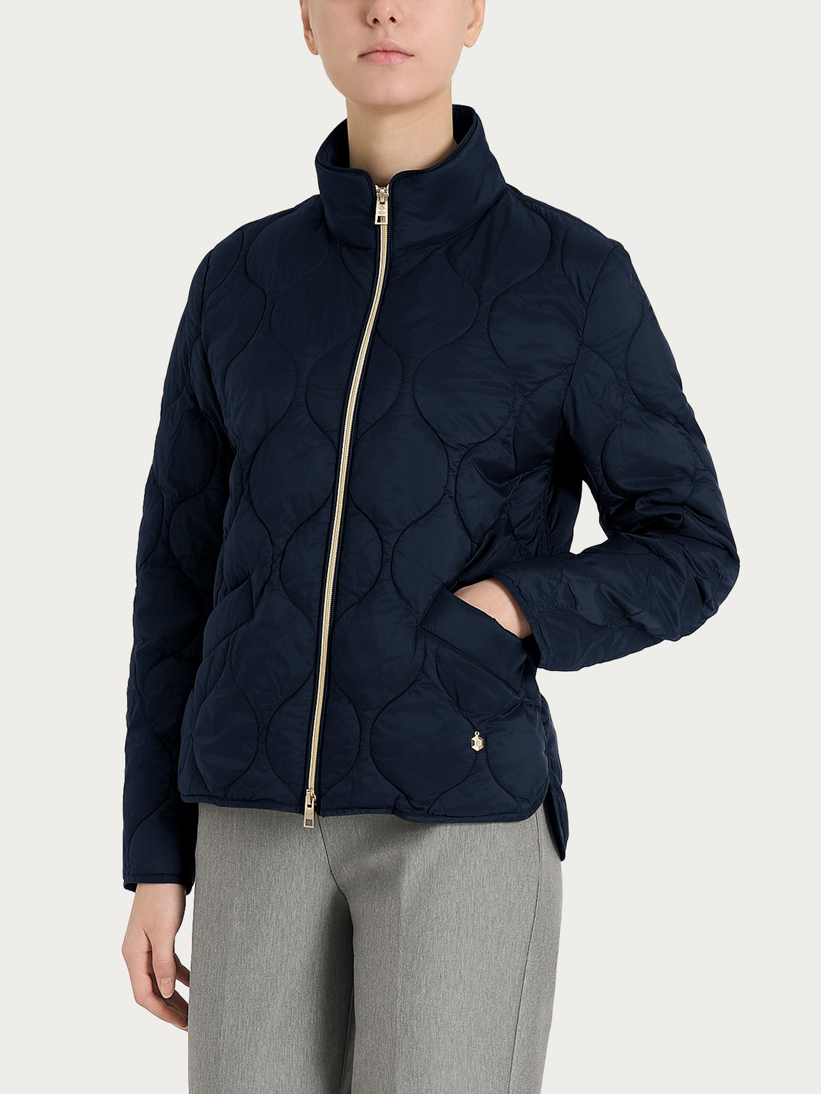 Piumino puffer Onion Quilt con manica lunga Blu Donna - Ragno