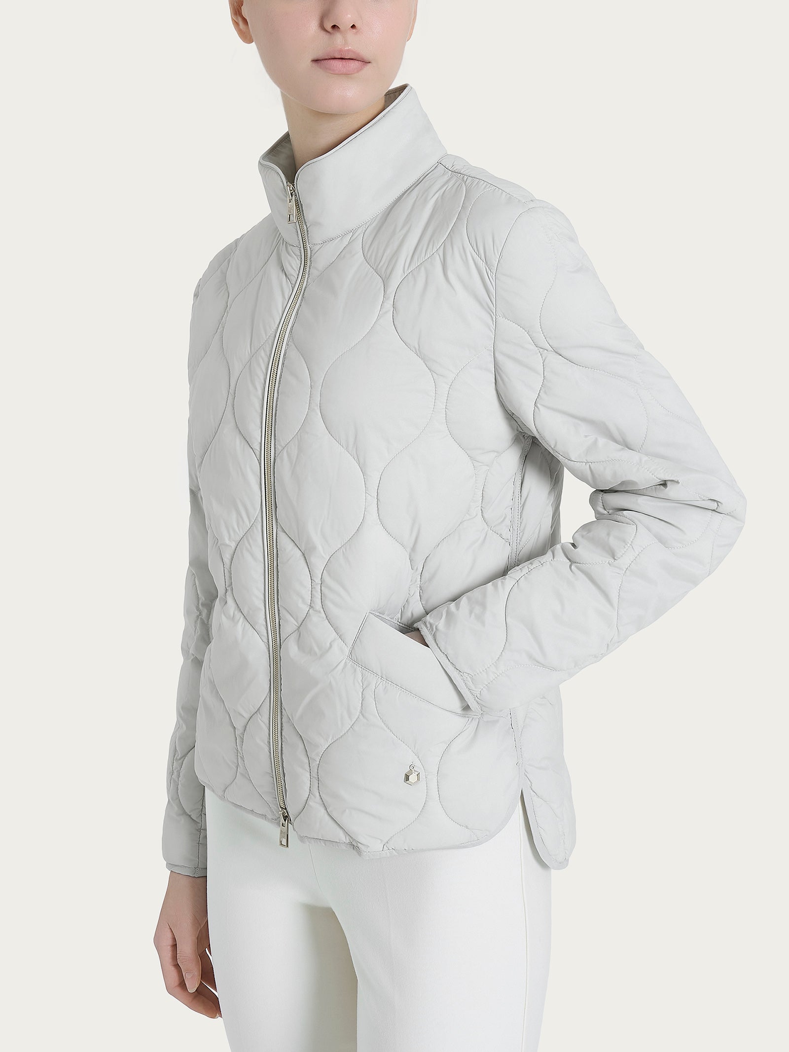 Piumino puffer Onion Quilt con manica lunga Grigi Donna - Ragno