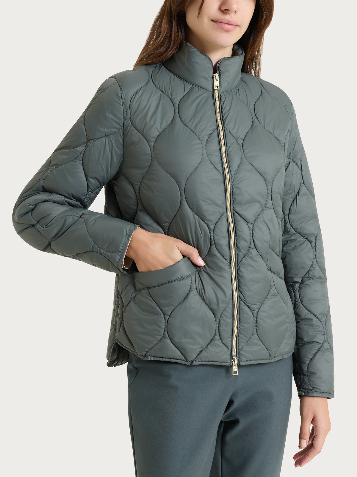 Piumino puffer Onion Quilt con manica lunga Grigi Donna - Ragno