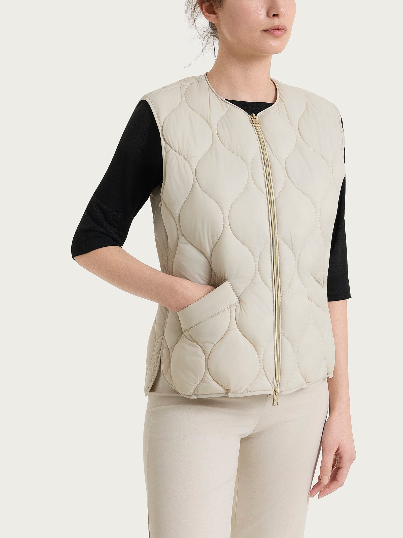 Piumino Smanicato Onion Quilt Bianchi Donna - Ragno