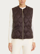 Piumino puffer Smanicato Onion Quilt Marroni Donna - Ragno