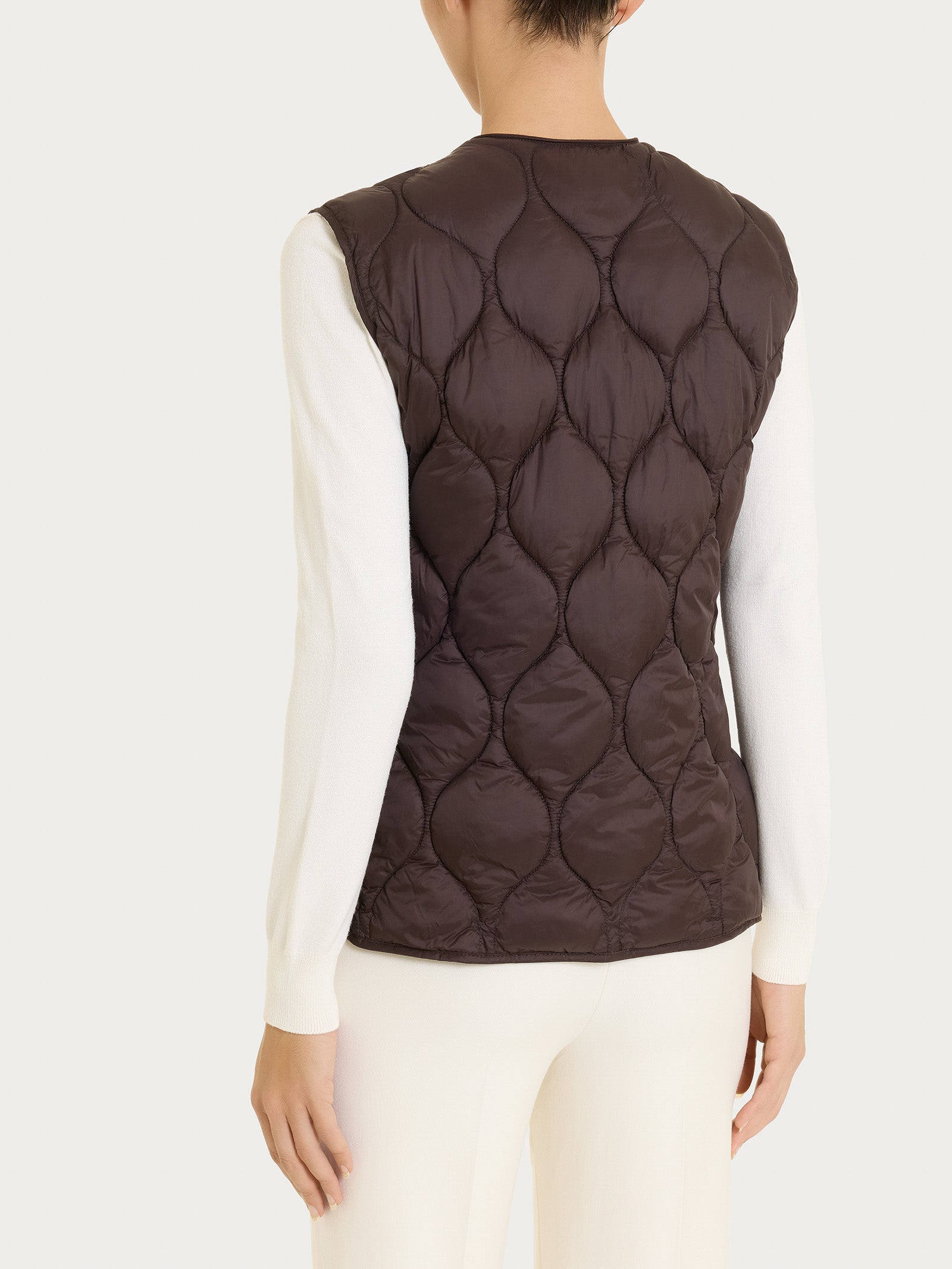 Piumino puffer Smanicato Onion Quilt Marroni Donna - Ragno