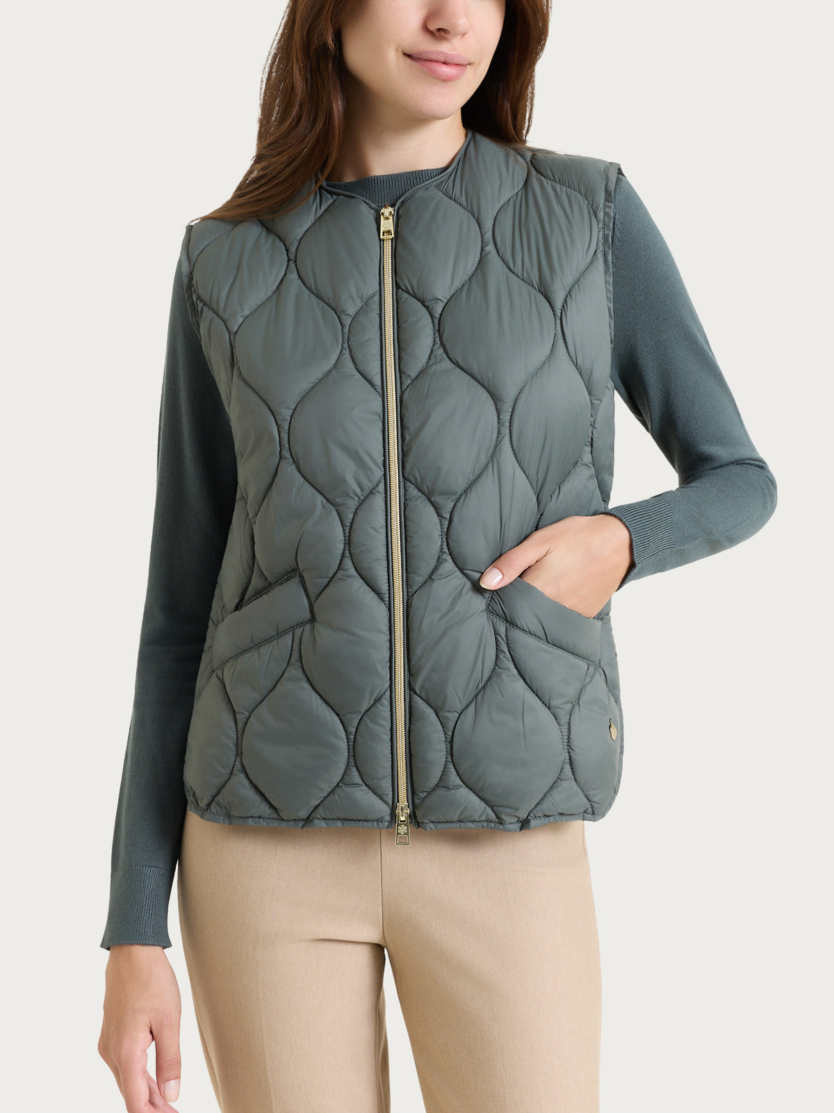 Piumino puffer Smanicato Onion Quilt Grigi Donna - Ragno