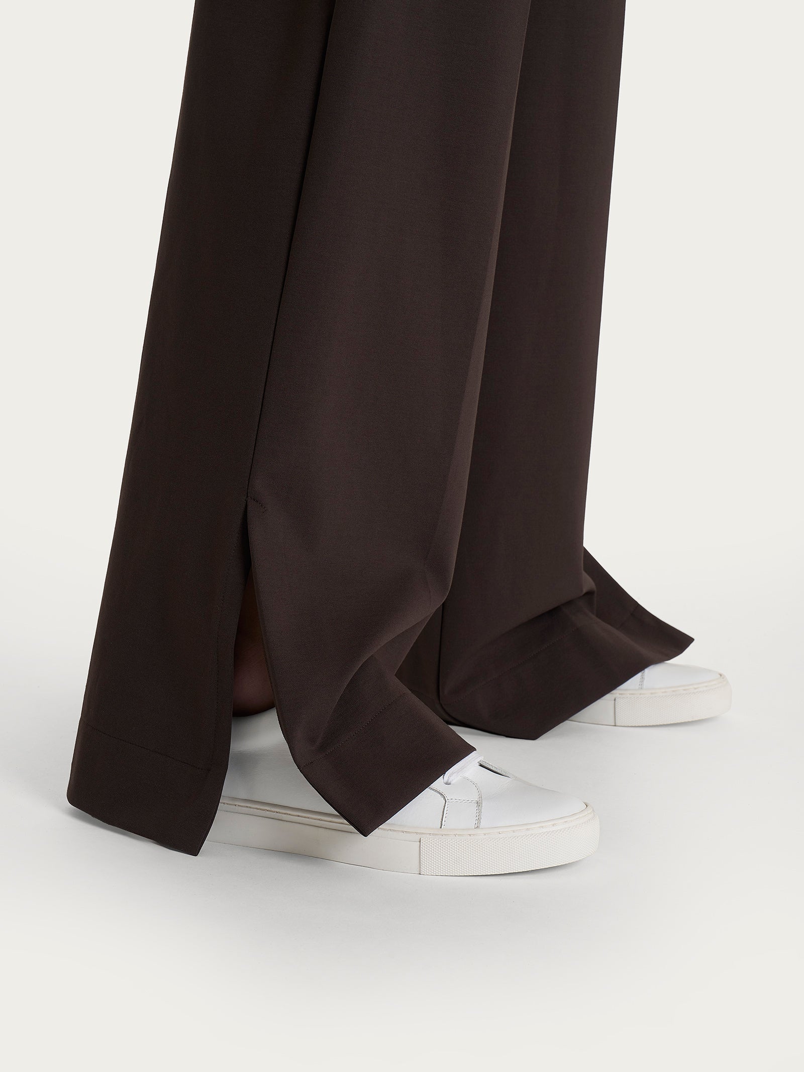 Pantalone a palazzo con tasche in Compact Light Marroni Donna - Ragno