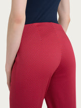 Pantalone capri con spacchetti e micro pattern in Satin Power Rossi Donna - Ragno