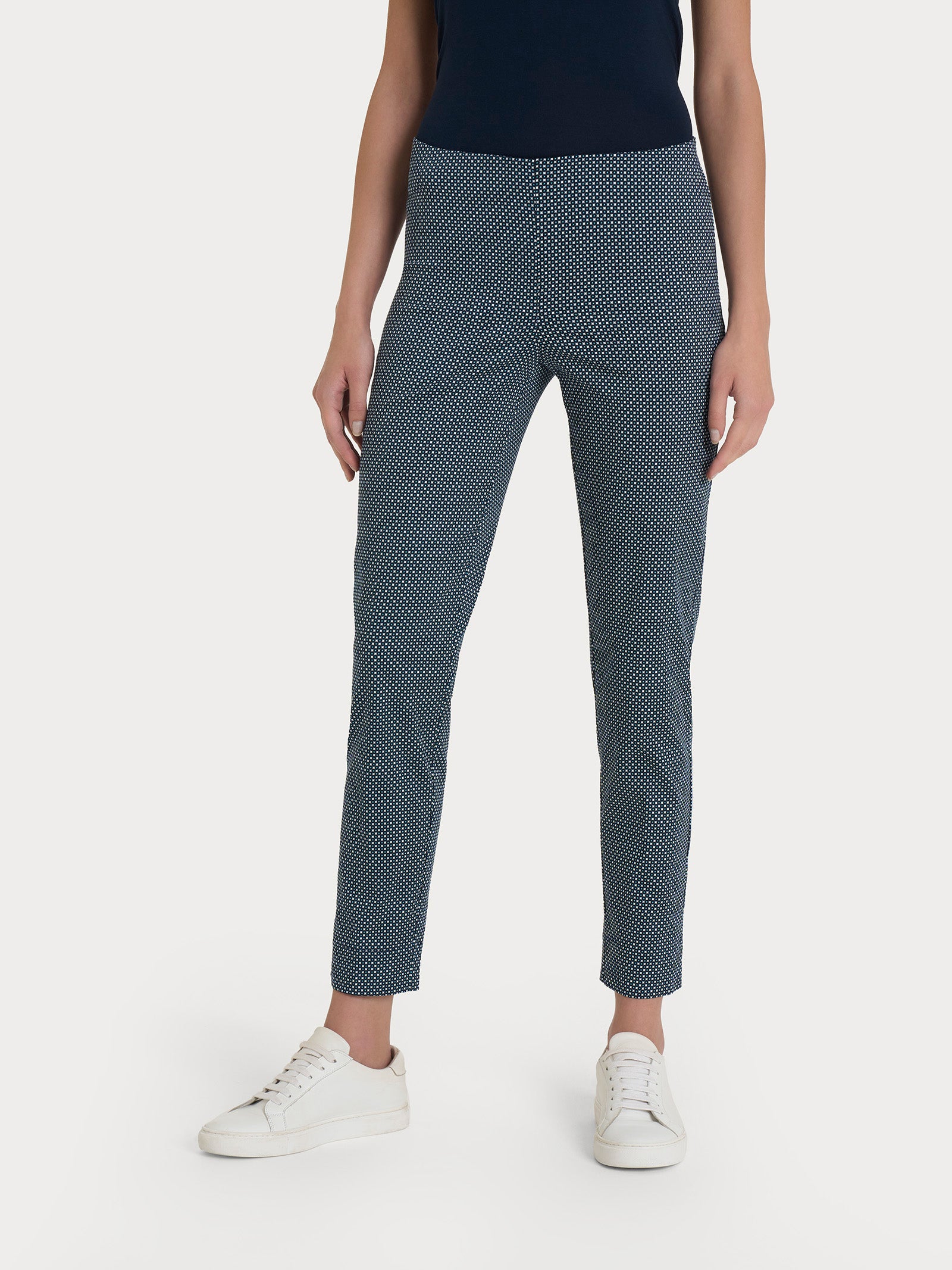 Pantalone capri con spacchetti e micro pattern in Satin Power Grigi Donna - Ragno