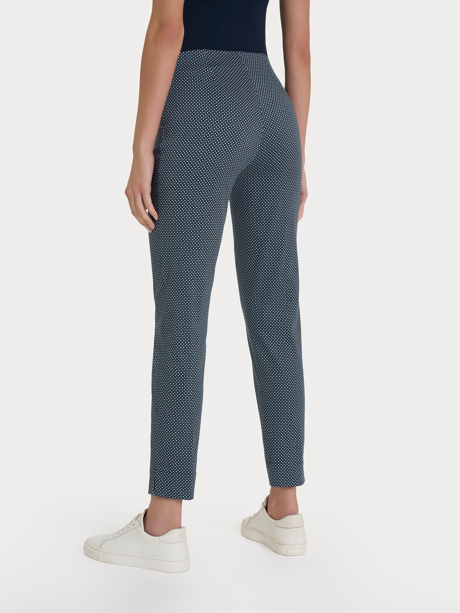 Pantalone capri con spacchetti e micro pattern in Satin Power Grigi Donna - Ragno