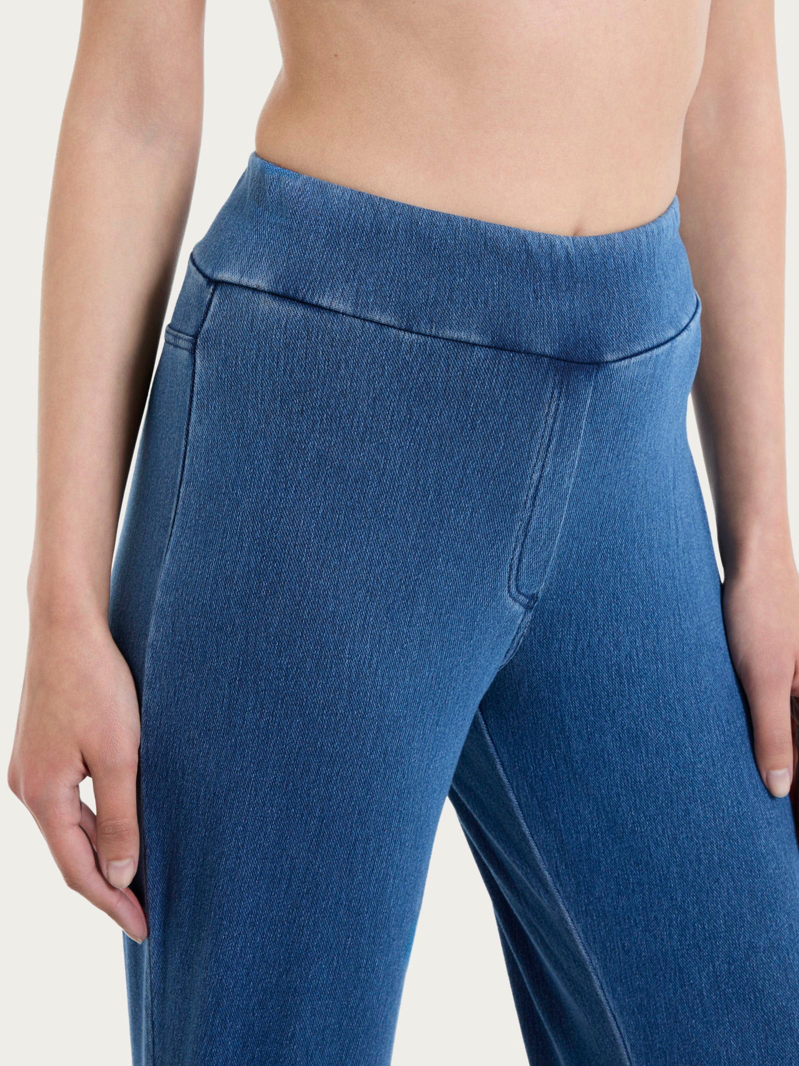 beYOUtiful Homewear – Leggings a gamba dritta in maglia denim Blu Donna - Ragno