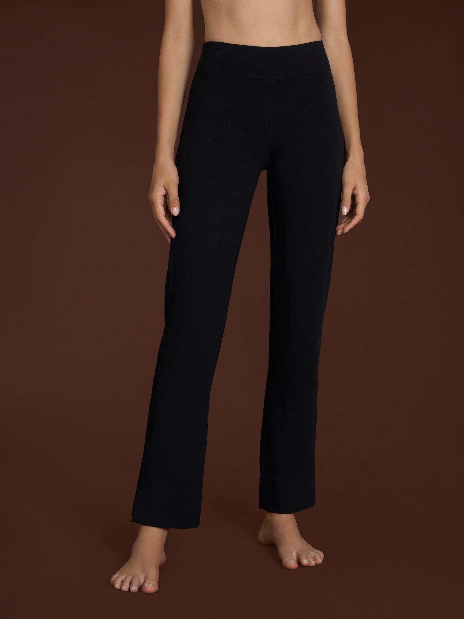 beYOUtiful Homewear – Leggings a gamba dritta in maglia denim Neri Donna - Ragno