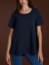 beYOUtiful Homewear – Maglietta girocollo in cotone elasticizzato  Blu Donna - Ragno