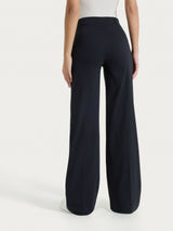 Pantalone ampio con tasche e risvolto in Super Fresh Neri Donna - Ragno