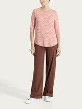 Pantalone ampio con tasche e risvolto in Super Fresh Marroni Donna - Ragno