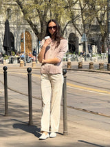 Pantalone ampio con tasche e risvolto in Super Fresh Bianchi Donna - Ragno
