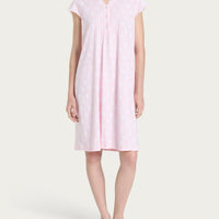 Camicia da notte aperta con nervature in Jersey di cotone Rosa Donna - Ragno