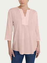 Blusa con scollo a V e manica 3/4 in Ecoseta Rosa Donna - Ragno