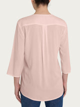 Blusa con scollo a V e manica 3/4 in Ecoseta Rosa Donna - Ragno