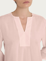 Blusa con scollo a V e manica 3/4 in Ecoseta Rosa Donna - Ragno