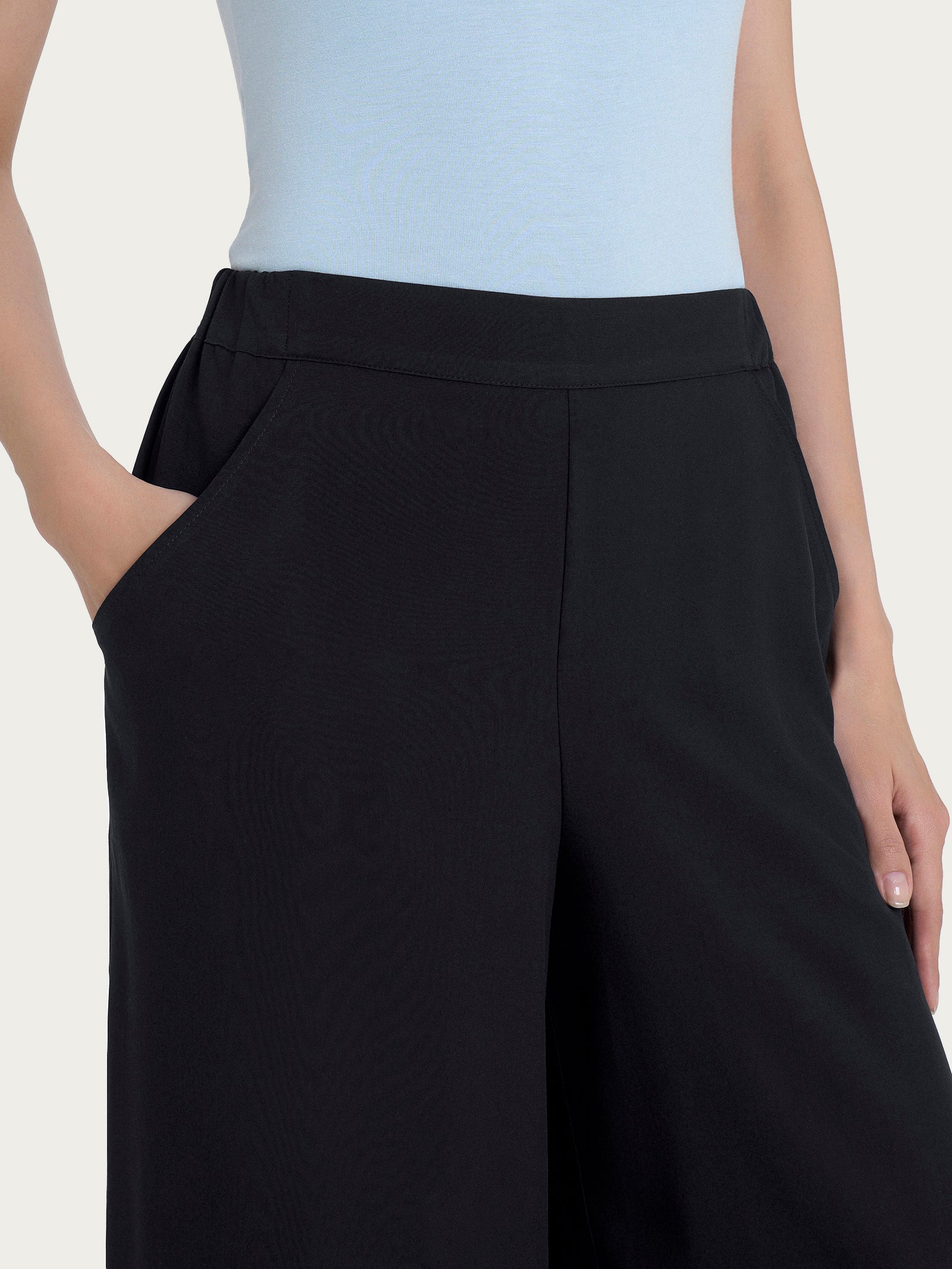 Palazzo Pants with pockets in Ecoseta - Black – Ragno