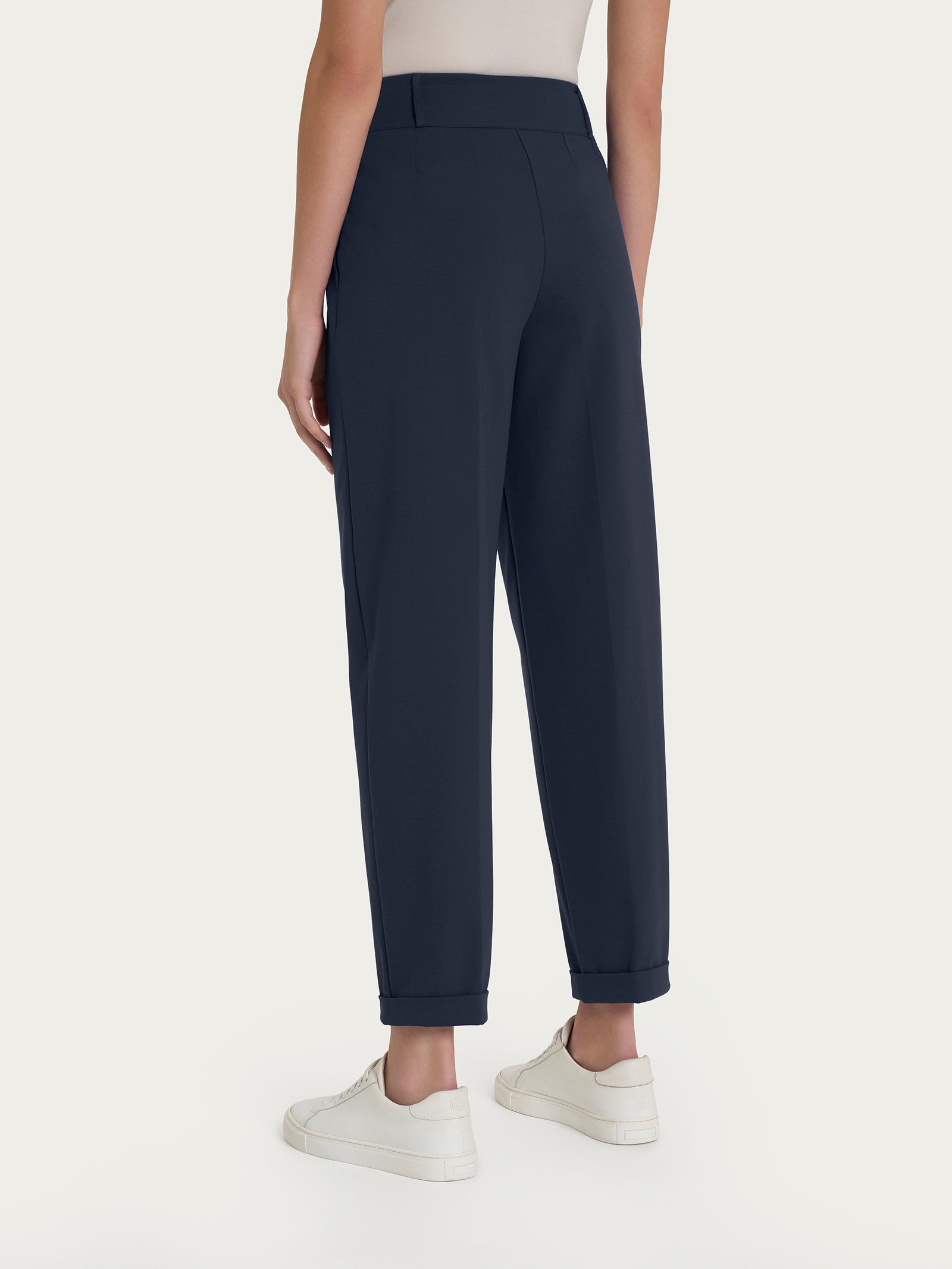 Pantalone a carota con tasche in Compact Light  Blu Donna - Ragno