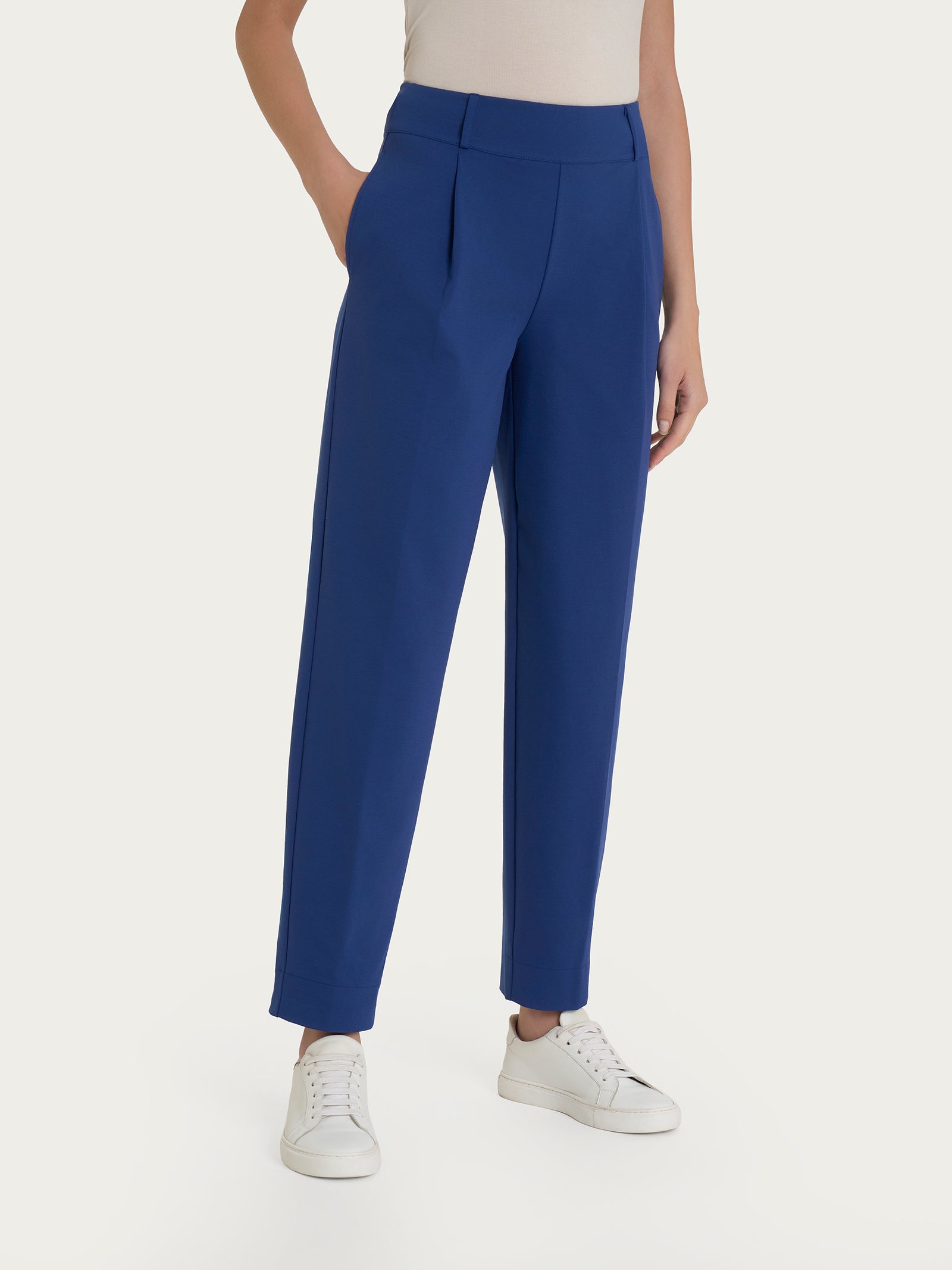 Pantalone a carota con tasche in Compact Light  Blu Donna - Ragno