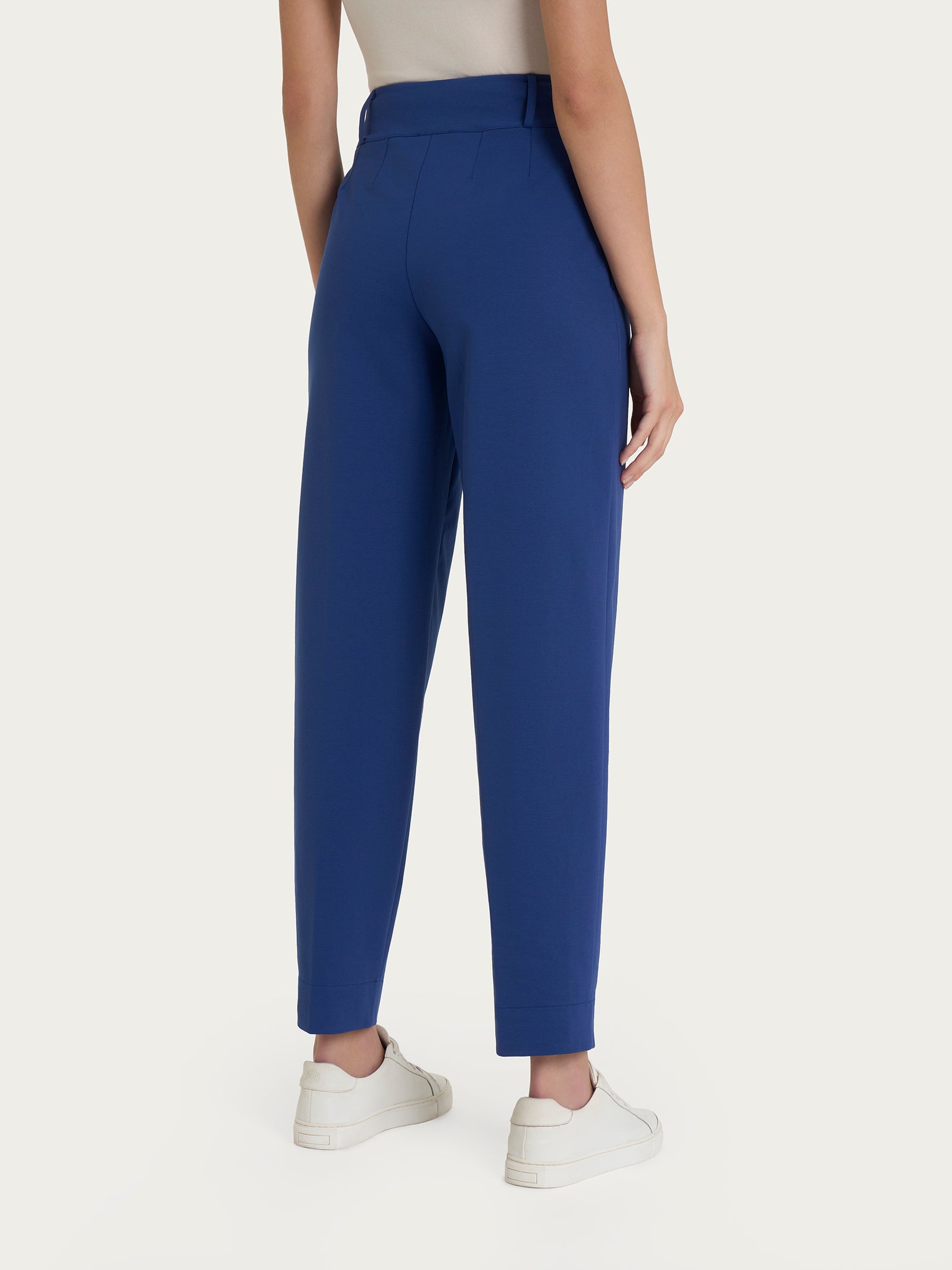 Pantalone a carota con tasche in Compact Light  Blu Donna - Ragno