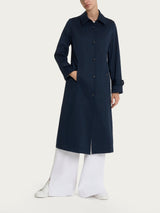 Trench lungo in Satin Power WR Blu Donna - Ragno