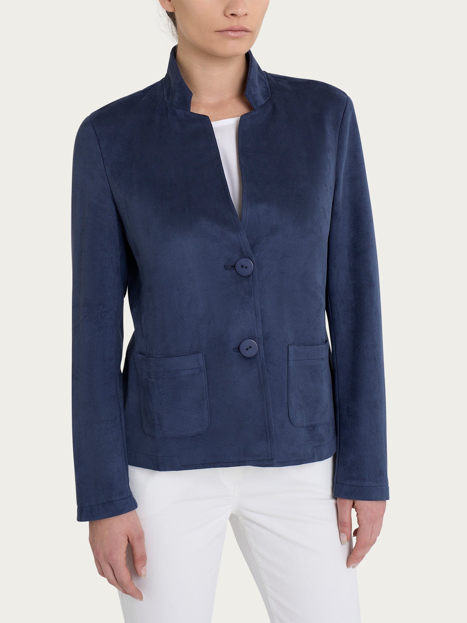 Blazer corto in Eco Suede Blu Donna - Ragno