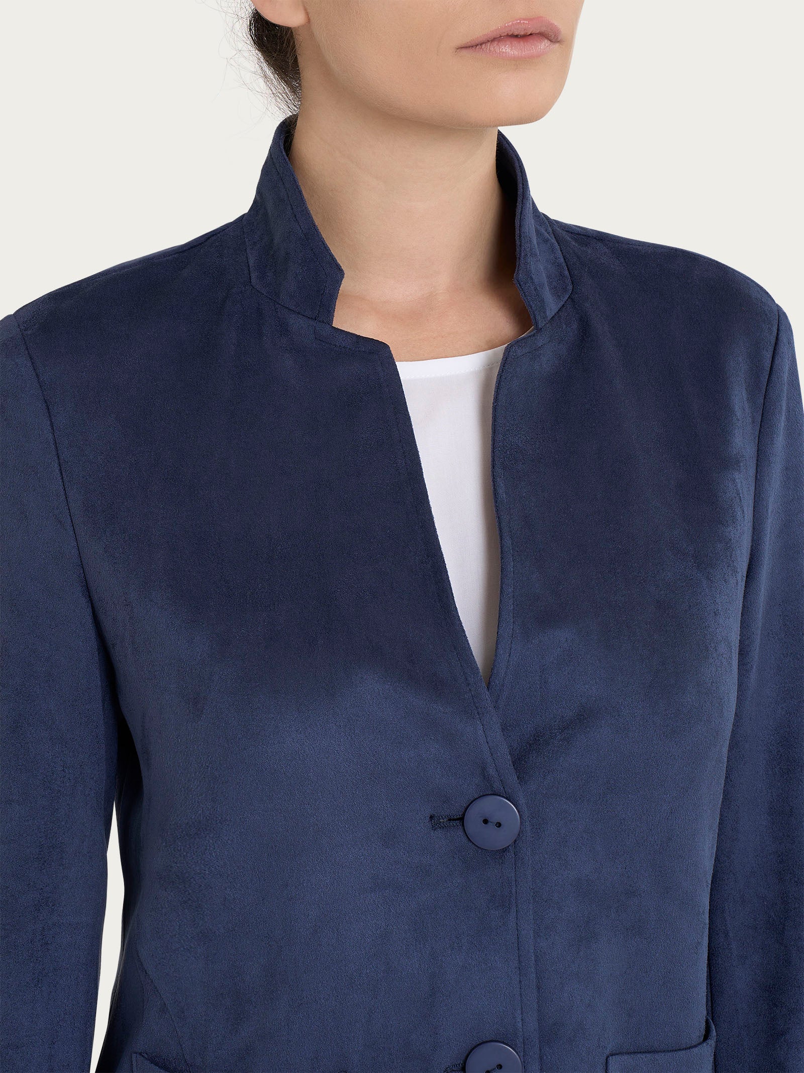 Blazer corto in Eco Suede Blu Donna - Ragno