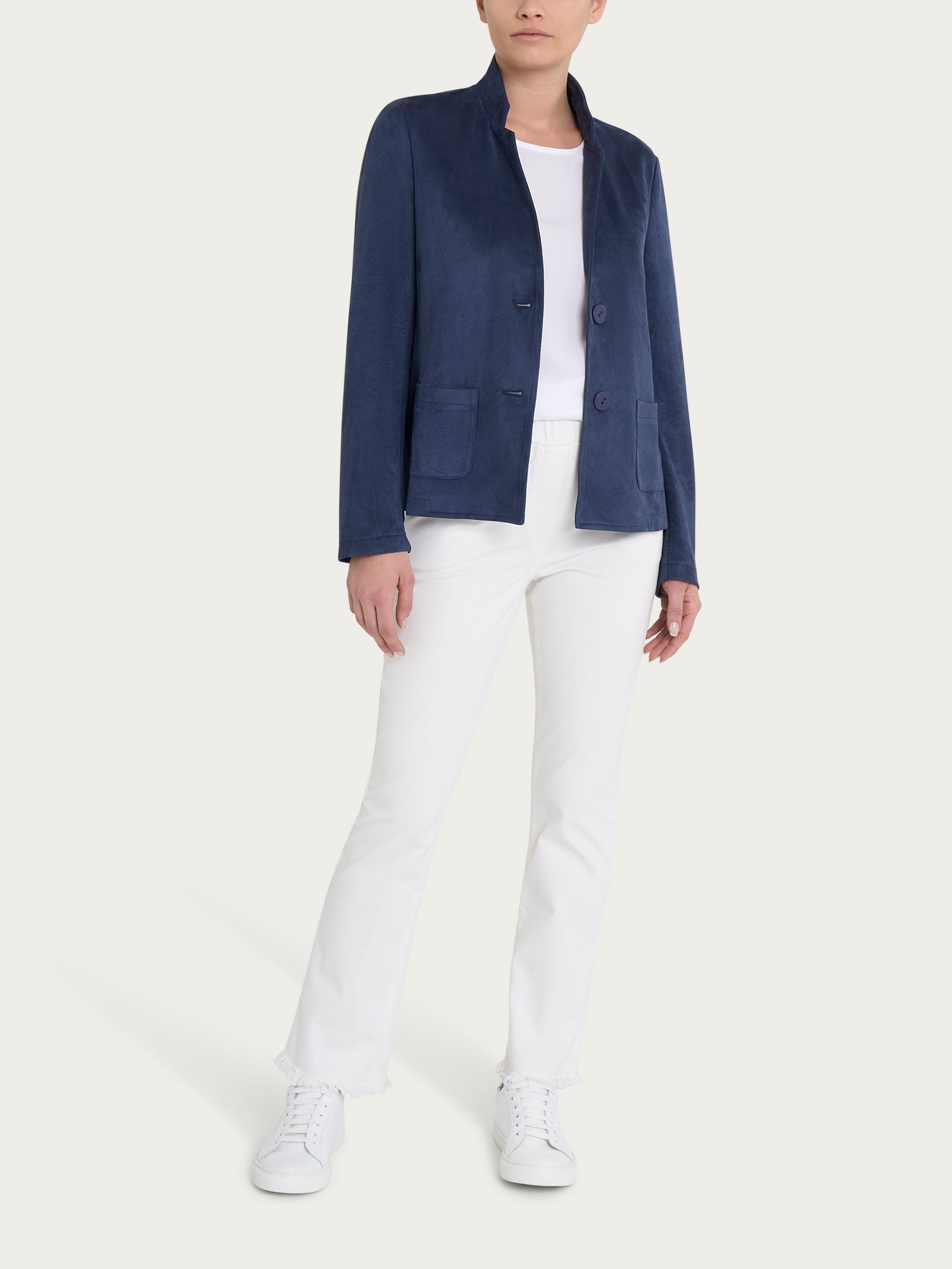 Blazer corto in Eco Suede Blu Donna - Ragno