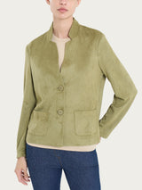 Blazer corto in Eco Suede Verdi Donna - Ragno