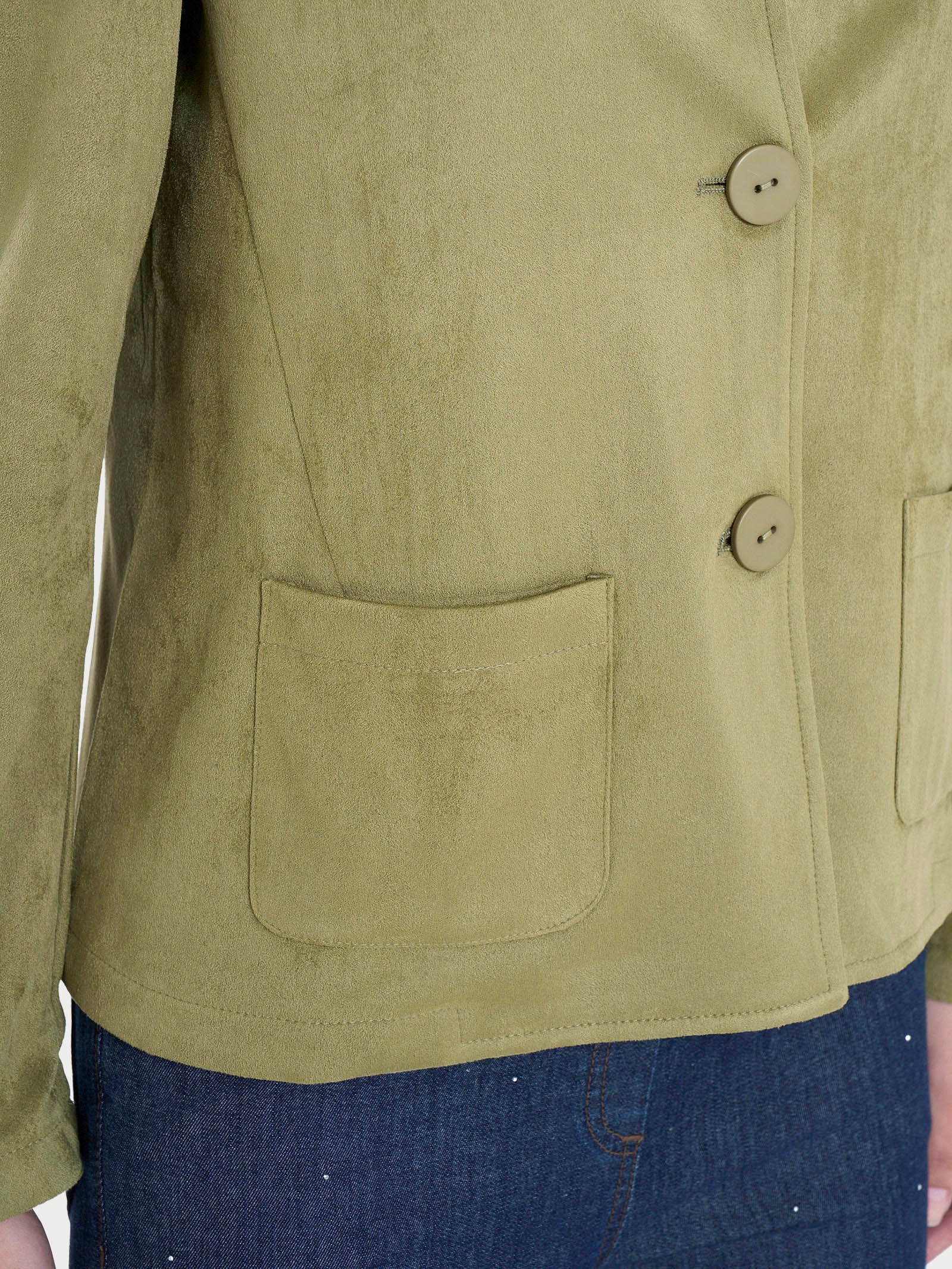 Blazer corto in Eco Suede Verdi Donna - Ragno