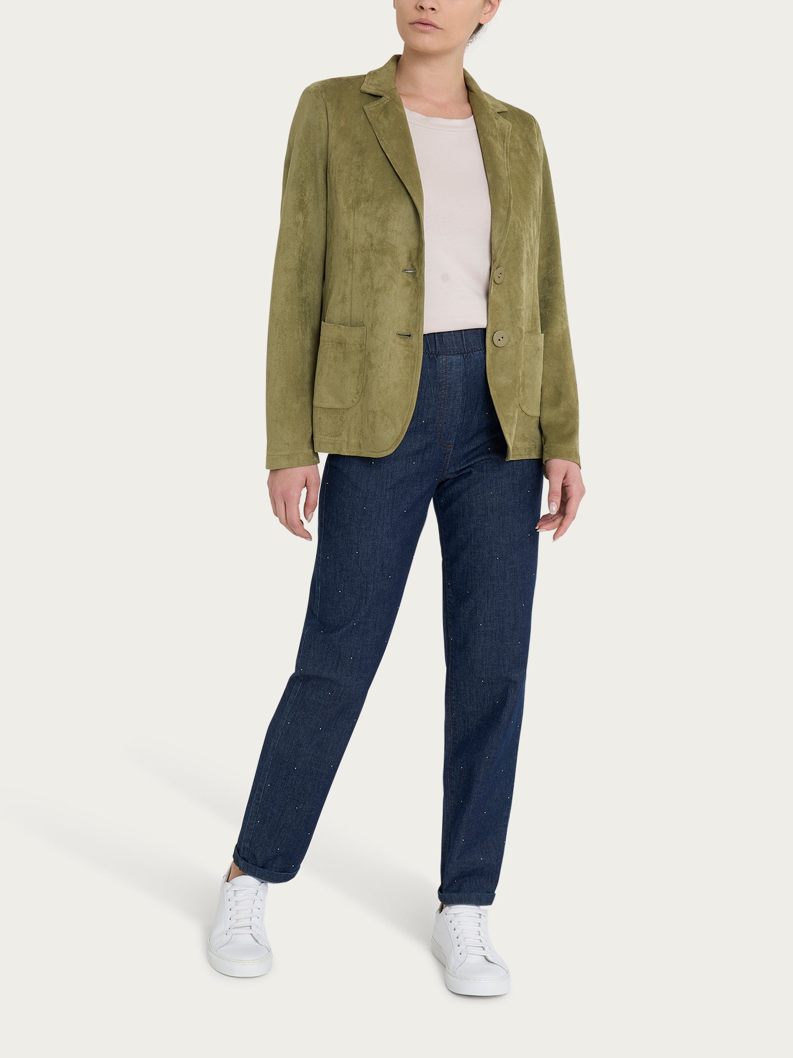 Blazer con due bottoni in Eco Suede Verdi Donna - Ragno