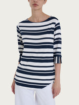 Maglietta a stripes alternate in Viscosa Summer  Blu Donna - Ragno