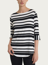 Maglietta a stripes alternate in Viscosa Summer  Neri Donna - Ragno