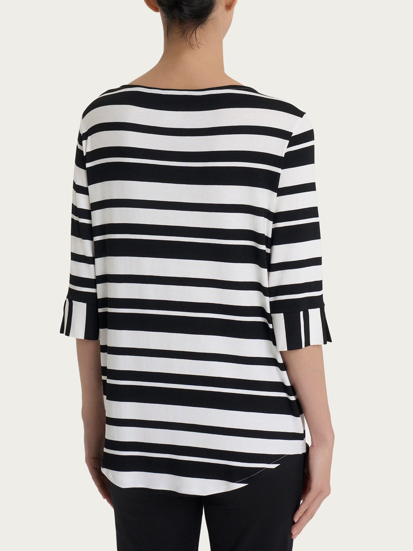 Maglietta a stripes alternate in Viscosa Summer  Neri Donna - Ragno