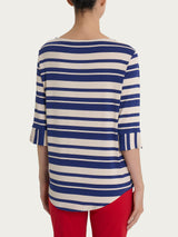 Maglietta a stripes alternate in Viscosa Summer  Blu Donna - Ragno